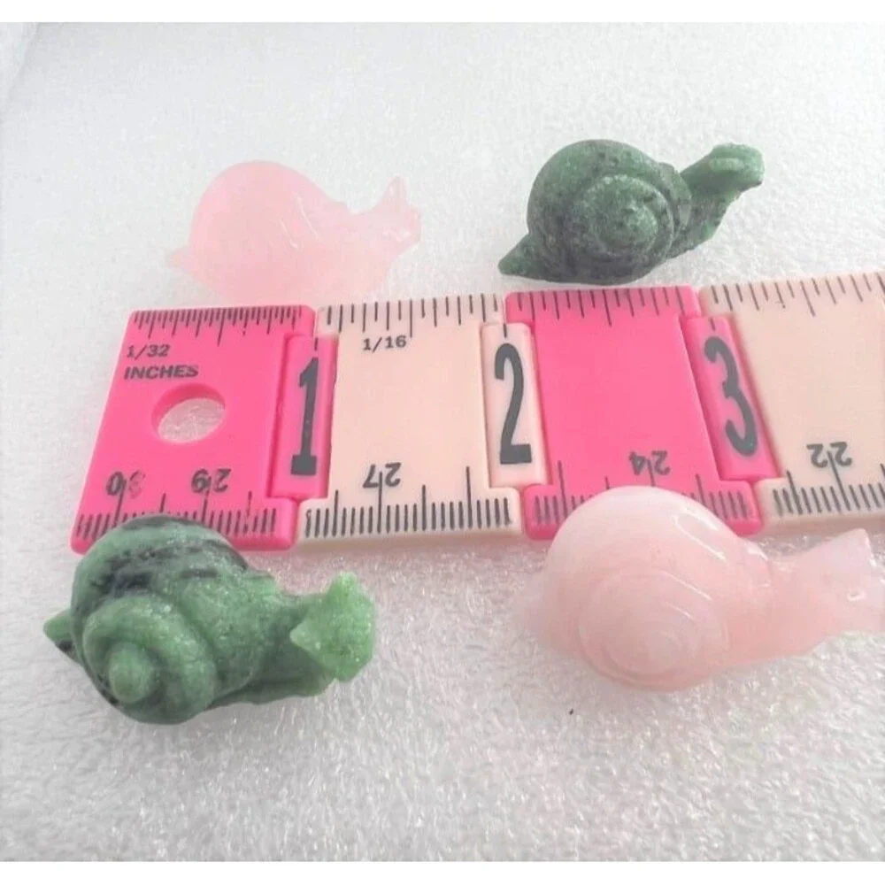 Gemstone Snail Carving - Your Choice Zoisite or Rose Quartz